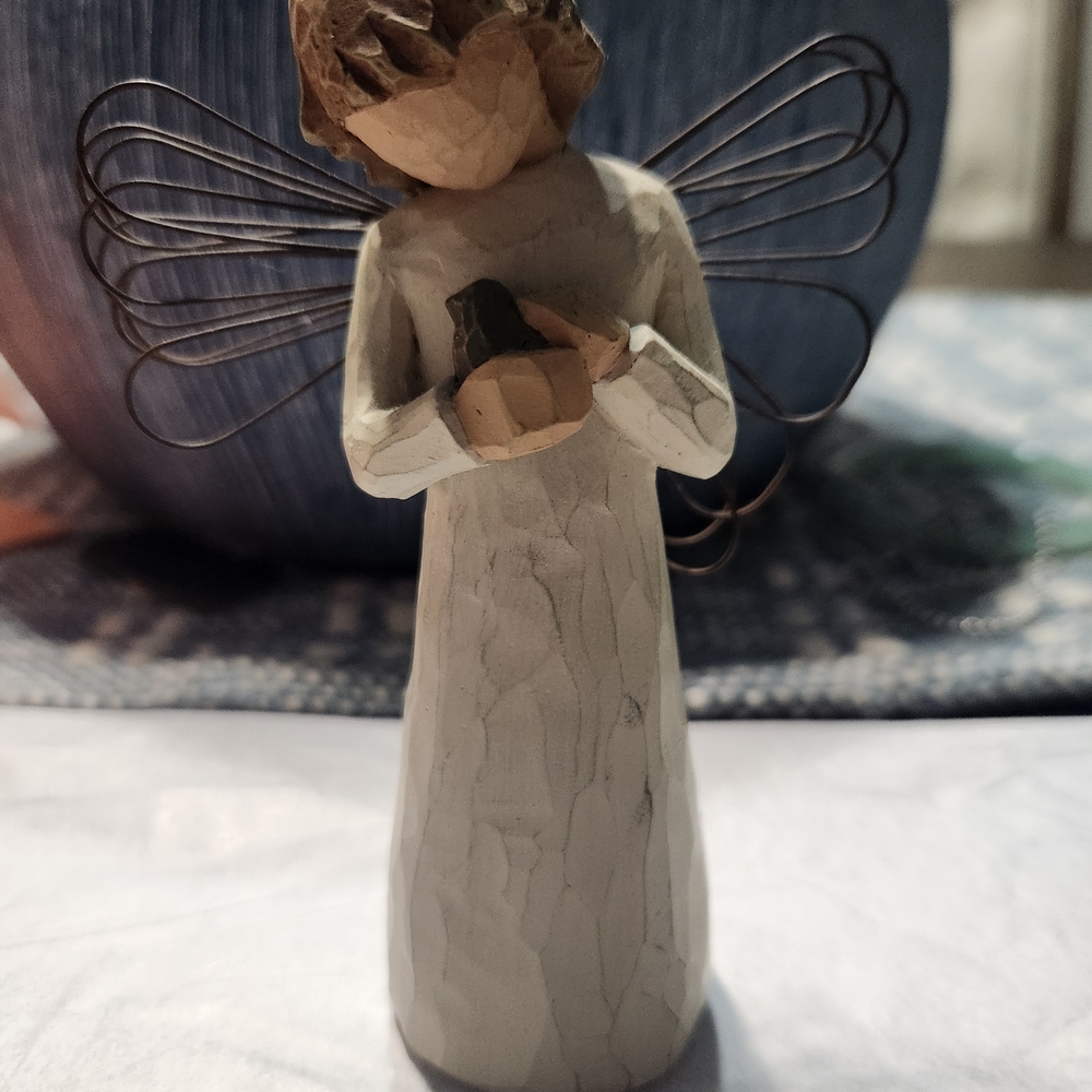 5" 1/4 Willow Tree Angel Of Healling Sculpture - Cream and Brown